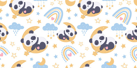 Cute baby animals seamless pattern © ariosbeth