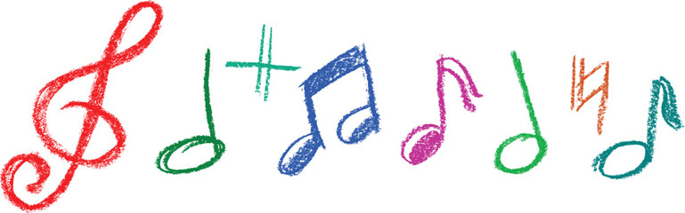 Musical Notes Crayon Chalk Drawing