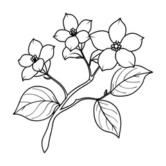 Flower Drawing Silhouette Design Vector Illustration Clipart Eps