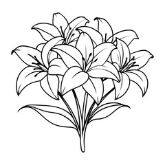 Flower Drawing Silhouette Design Vector Illustration Clipart Eps