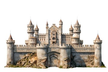 Fototapeta premium Castle architecture building white background.