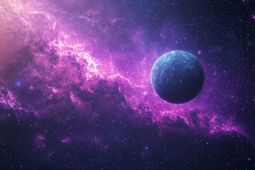 Obraz premium Space cosmic illustration with planets scene created with Generative AI