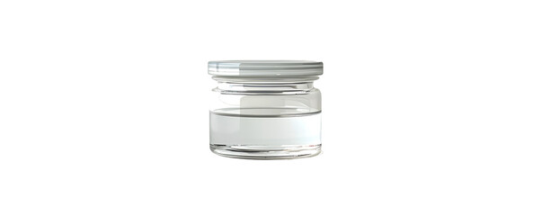 Obraz premium Empty Clear Glass Jar Isolated on Transparent Background
