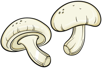 Mushroom Doodle Outline Illustration in Soft Colors, Whimsical and Fun Design