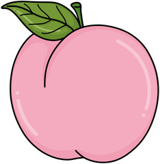 Peach Doodle Outline Illustration in Soft Colors, Sweet and Playful Art