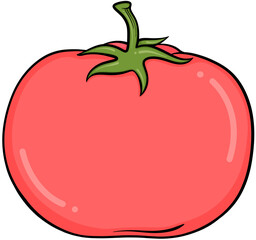 Tomato Doodle Outline Illustration in Soft Colors, Fresh and Playful Design