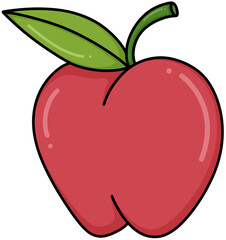 Apple Doodle Outline Illustration in Soft Colors, Charming and Fun Art