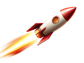 a rocket with fire coming out of it