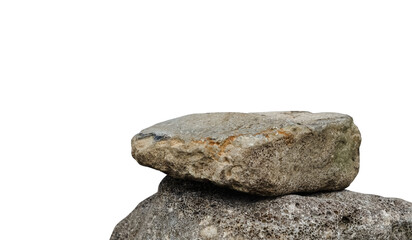Rock,Stone Podium Display Stand Isolated  Background,Rock Sea Stack  boulder cut out,Cliff Rock formation located part of the mountain,Nature Stone Texture