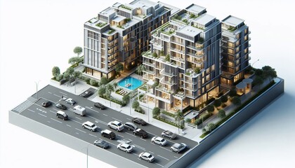 A rendering of a building 