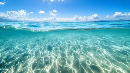 Crystal clear ocean with fluid water dynamics, highlighting natural elegance