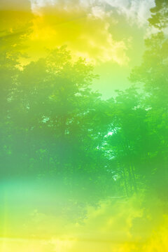 watercolor background with clouds