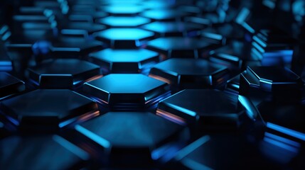 Fototapeta premium Blue Hexagonal Abstract Background