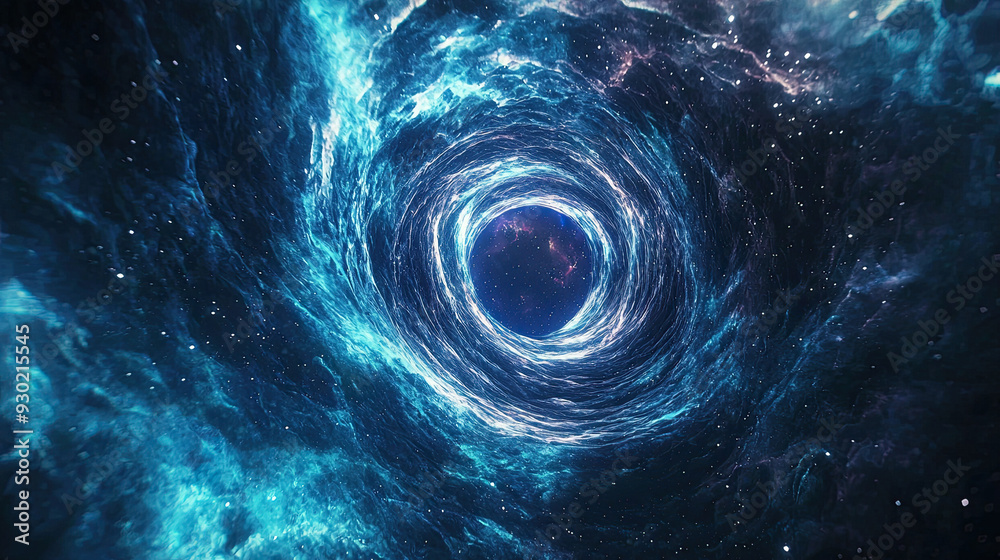 Canvas Prints cosmic wormhole - space travel concept, funnel-shaped tunnel connecting universes, 3d rendering, int