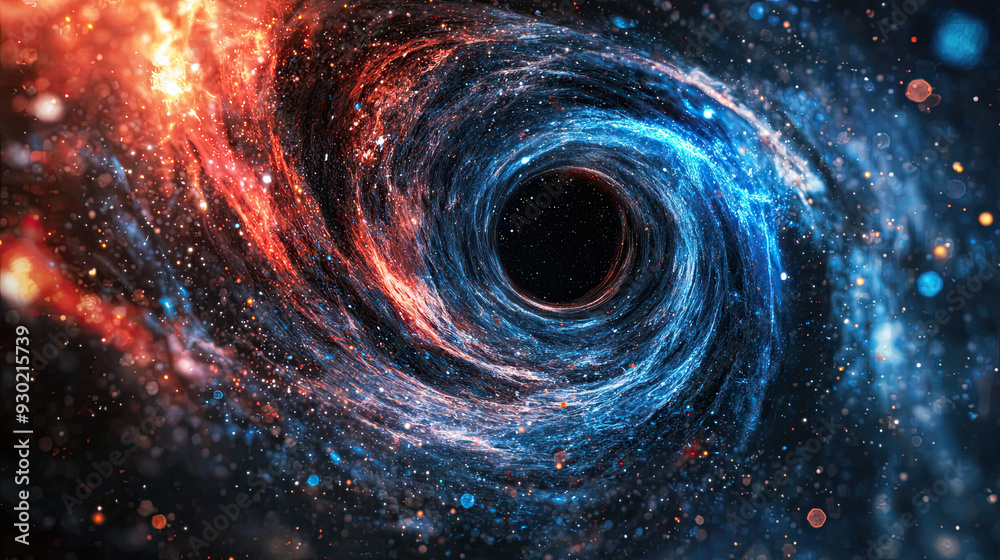 Canvas Prints cosmic wormhole - space travel concept, funnel-shaped tunnel connecting universes, 3d rendering, int