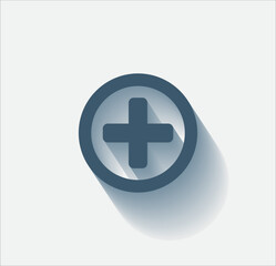 Obraz premium Vector dark color icon with shadow on light background