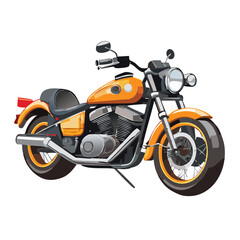 Orange Motorcycle on a white background