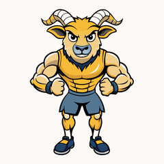 A ferocious goad athlete posing art vector illustration