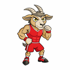 A ferocious goad athlete posing art vector illustration