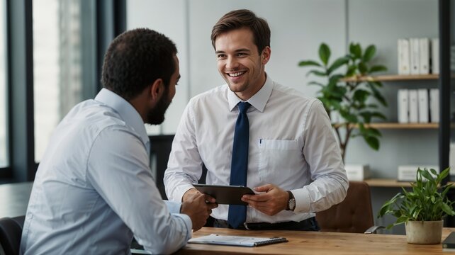 Collaborative Business Meeting with Digital Tablet