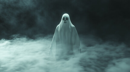 Fototapeta premium Ghost on a foggy background. 3d rendering. Computer digital drawing.