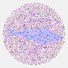 color blindness test in the form of fish pictures. green blue purple, pink fish pictures for color blindness test