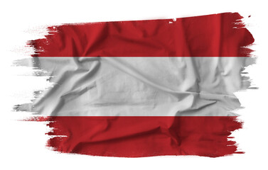 Austria flag on brush stroke on transparent background.
