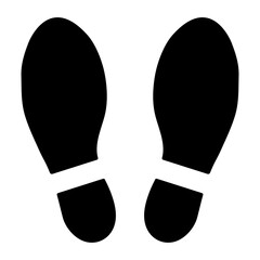 Illustration showing a black shoe sole icon on a white background