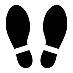 Illustration showing a black shoe sole icon on a white background