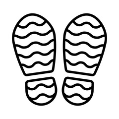 Illustration showing a black shoe sole icon on a white background