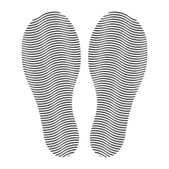 Illustration showing a black shoe sole icon on a white background