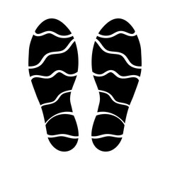 Illustration showing a black shoe sole icon on a white background