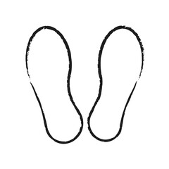 Illustration showing a black shoe sole icon on a white background