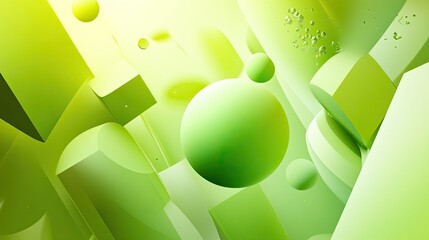Vibrant 3D light green background with bold shapes and dynamic lighting, ideal for lively and energetic compositions.