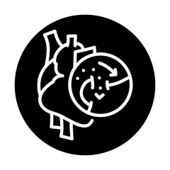 Ductus arteriosus black line icon.