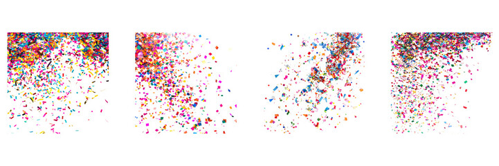 Fototapeta premium Set of Flying colorful confetti in the air isolated on a transparent background
