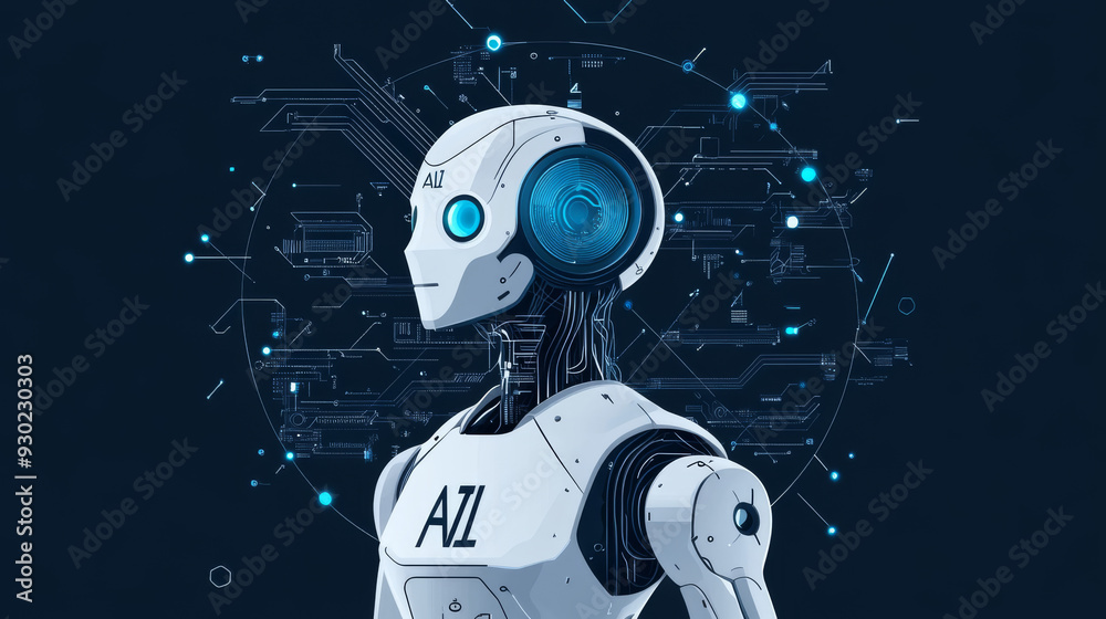 Poster artificial intelligence ai pictogram. technology related to artificial intelligence, computers and s