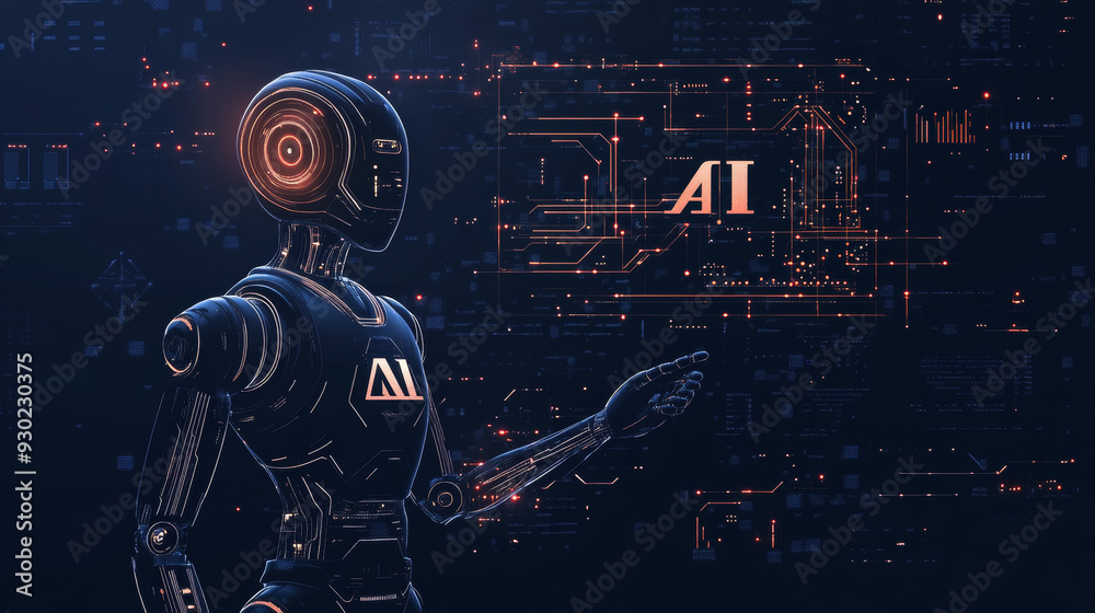 Poster artificial intelligence ai pictogram. technology related to artificial intelligence, computers and s