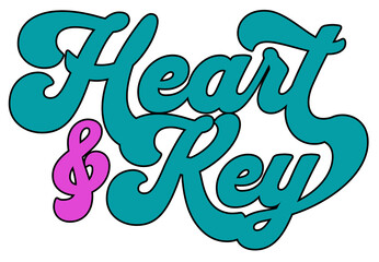 Heart and Key - Holographic Sticker - Aesthetic Retro Sticker Set Vintage Y2K Style Graphic