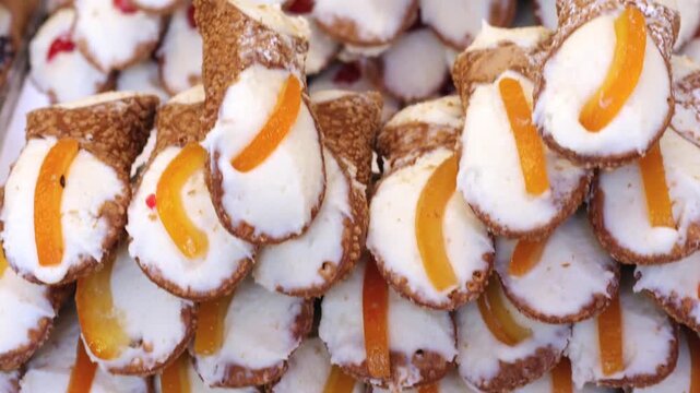 Sicilian cannolo is a typical dessert from Sicily