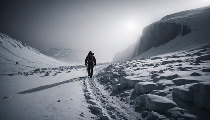 Polar Plateau Roams in Foggy Winter: The Trailblazer's Quest Overwhelmed in Landslide