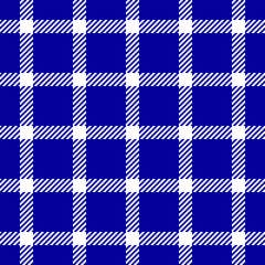 Christmas card pattern check tartan, fur vector textile background. Blanket seamless plaid fabric texture in indigo and white colors.