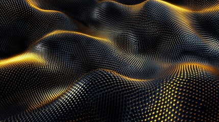 Naklejka premium 3D abstract wallpaper. Three-dimensional dark golden and black background. golden wallpaper. Black and gold background , ai