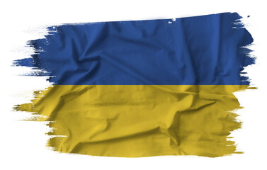 Flag of Ukraine in brush stroke background
