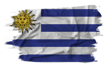 Obraz premium Flag of Uruguay in brush stroke background 