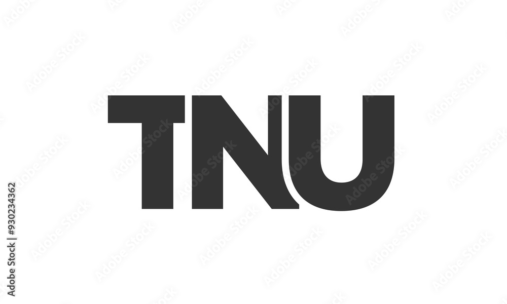 Fototapete TNU logo design template with strong and modern bold text. Initial based vector logotype featuring simple and minimal typography. Trendy company identity.