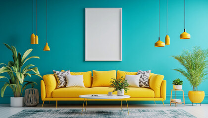 Colourful living room Minimalist Scandinavian Interior