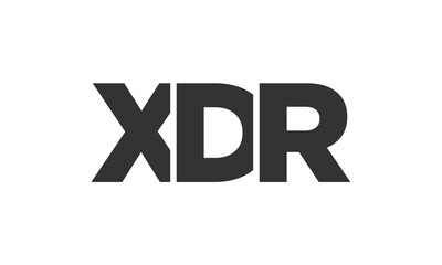 XDR logo design template with strong and modern bold text. Initial based vector logotype featuring simple and minimal typography. Trendy company identity.