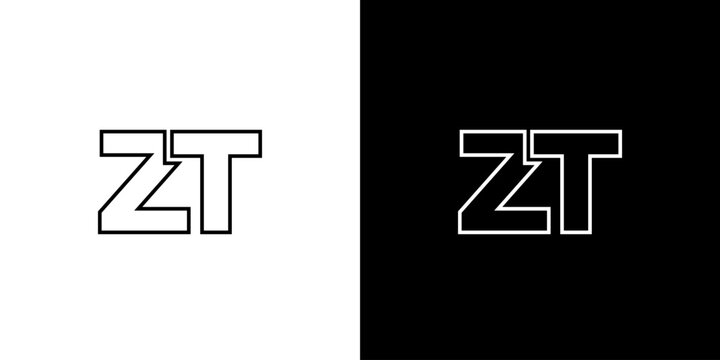 Letter Z and T, ZT logo design template. Minimal monogram initial based logotype.