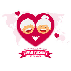 Vector illustration of International Day for Older Persons social media feed template